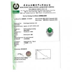 Certified 5 80 Carat Natural Jadeite Jade and Baguette Diamond Platinum Ring - 3919135