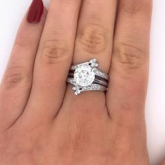 Certified CVD Lab Diamond Solitaire Ring and Diamond Jacket Engagement Ring - 3509976