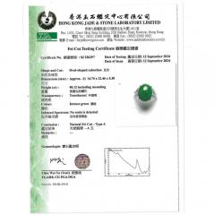 Certified Untreated 8 14 Carat Jadeite Jade A Fei Cui Platinum Ring - 3918995