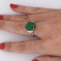 Certified Untreated 8 14 Carat Jadeite Jade A Fei Cui Platinum Ring - 3918996