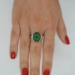 Certified Untreated 8 14 Carat Jadeite Jade A Fei Cui Platinum Ring - 3919020