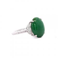 Certified Untreated 8 14 Carat Jadeite Jade A Fei Cui Platinum Ring - 3919026