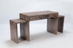 Cerused oak desk with pull out work surfaces having three drawers Contemporary - 3236489