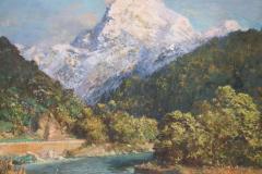 Cesare Bentivoglio Italian Oil Painting on Canvas Cesare Bentivoglio Mountain Landscape with River - 2735070