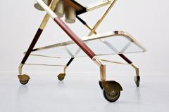 Cesare Lacca 1950s Italian Trolley by Cesare Lacca in Glass and Brass - 2357176