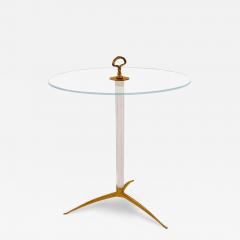 Cesare Lacca Cesare Lacca Attributed Fluted Murano Glass and Brass Side Tables - 4225916