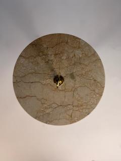 Cesare Lacca Cesare Lacca Italian 1950s Brass and Travertine Side Table - 4375279