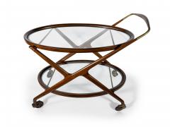 Cesare Lacca Cesare Lacca Italian Mid Century Oval Darkened Teak and Brass Serving Trolley - 4274133