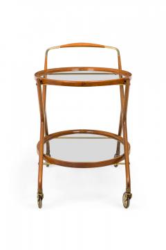 Cesare Lacca Cesare Lacca Italian Mid Century Oval Teak and Brass Serving Trolley - 4655446