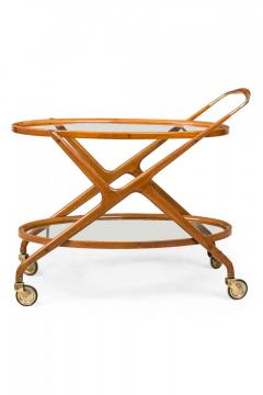 Cesare Lacca Cesare Lacca Italian Mid Century Oval Teak and Brass Serving Trolley - 4655447