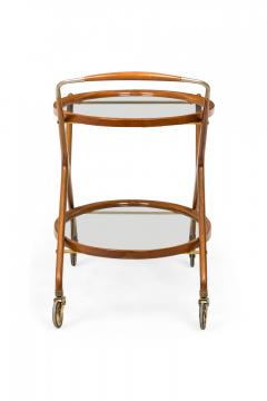 Cesare Lacca Cesare Lacca Italian Mid Century Oval Teak and Brass Serving Trolley - 4655449