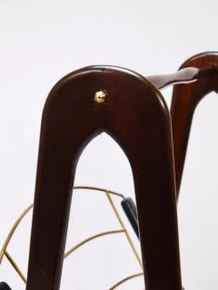 Cesare Lacca Cesare Lacca Midcentury Magazine Rack Mahogany Brass Italy 1950s - 4066526