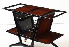 Cesare Lacca Cesare Lacca Modernist Ebonized Wood And Rosewood Bar Cart - 4442784