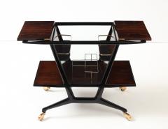 Cesare Lacca Cesare Lacca Modernist Ebonized Wood And Rosewood Bar Cart - 4442786