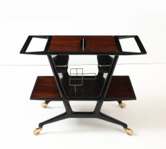 Cesare Lacca Cesare Lacca Modernist Ebonized Wood And Rosewood Bar Cart - 4442789