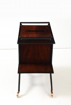 Cesare Lacca Cesare Lacca Modernist Ebonized Wood And Rosewood Bar Cart - 4442793
