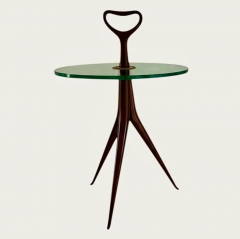 Cesare Lacca Cesare Lacca Pair of Tripod Side Tables with Glass top circa 1950 - 4612795