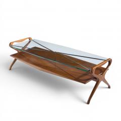 Cesare Lacca Cesare Lacca Style Mid Century Italian Walnut and Brass Coffee Table - 4576619