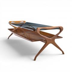 Cesare Lacca Cesare Lacca Style Mid Century Italian Walnut and Brass Coffee Table - 4576621