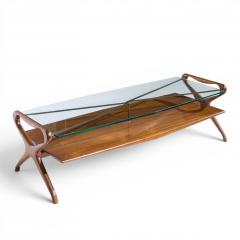 Cesare Lacca Cesare Lacca Style Mid Century Italian Walnut and Brass Coffee Table - 4576623