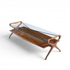 Cesare Lacca Cesare Lacca Style Mid Century Italian Walnut and Brass Coffee Table - 4576624