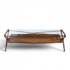 Cesare Lacca Cesare Lacca Style Mid Century Italian Walnut and Brass Coffee Table - 4576625