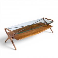 Cesare Lacca Cesare Lacca Style Mid Century Italian Walnut and Brass Coffee Table - 4578568