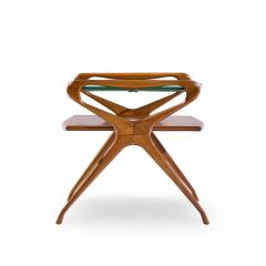 Cesare Lacca Cesare Lacca Style Mid Century Italian Walnut and Brass Side Tables Pair - 4502513