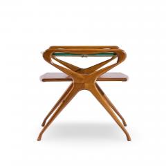 Cesare Lacca Cesare Lacca Style Mid Century Italian Walnut and Brass Side Tables Pair - 4502517