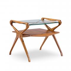 Cesare Lacca Cesare Lacca Style Mid Century Italian Walnut and Brass Side Tables Pair - 4502519