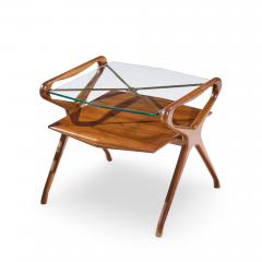 Cesare Lacca Cesare Lacca Style Mid Century Italian Walnut and Brass Side Tables Pair - 4502523