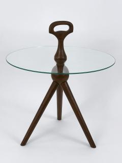 Cesare Lacca Exceptional Mid Century Tripod Teak Side Table or Occasional Table Germany 1960s - 4548081