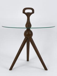 Cesare Lacca Exceptional Mid Century Tripod Teak Side Table or Occasional Table Germany 1960s - 4548082