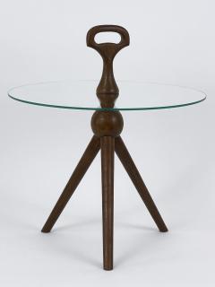 Cesare Lacca Exceptional Mid Century Tripod Teak Side Table or Occasional Table Germany 1960s - 4548086