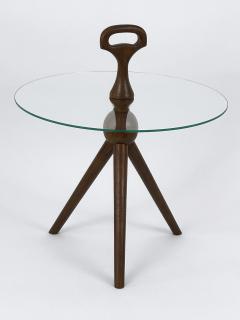 Cesare Lacca Exceptional Mid Century Tripod Teak Side Table or Occasional Table Germany 1960s - 4548087