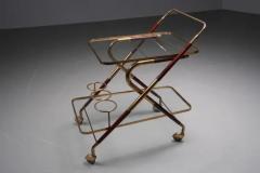 Cesare Lacca Grappa Trolley by Cesare Lacca in Glass Brass and Metal Italy 1950 s - 3653590