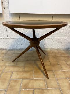 Cesare Lacca Italian Mid Century Wood and Opaline Glass Coffee Table Italy 1950s - 2262682