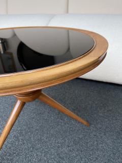 Cesare Lacca Italian Mid Century Wood and Opaline Glass Coffee Table Italy 1950s - 2299287