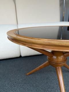 Cesare Lacca Italian Mid Century Wood and Opaline Glass Coffee Table Italy 1950s - 2299288