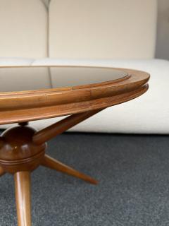 Cesare Lacca Italian Mid Century Wood and Opaline Glass Coffee Table Italy 1950s - 2299294