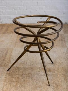 Cesare Lacca Italian Stone Top Brass Spiral Cocktail Table - 3252036