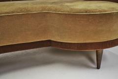 Cesare Lacca Large Curved Sofa with Tapered Wooden Legs by Cesare Lacca Italy 1950s - 3006961