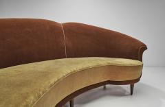 Cesare Lacca Large Curved Sofa with Tapered Wooden Legs by Cesare Lacca Italy 1950s - 3006963