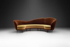 Cesare Lacca Large Curved Sofa with Tapered Wooden Legs by Cesare Lacca Italy 1950s - 3034988