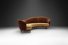 Cesare Lacca Large Curved Sofa with Tapered Wooden Legs by Cesare Lacca Italy 1950s - 3034989