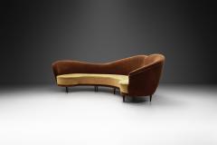 Cesare Lacca Large Curved Sofa with Tapered Wooden Legs by Cesare Lacca Italy 1950s - 3034991