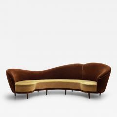 Cesare Lacca Large Curved Sofa with Tapered Wooden Legs by Cesare Lacca Italy 1950s - 3036211