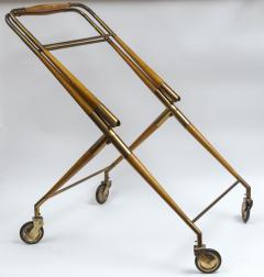 Cesare Lacca Mid Century Italian Folding Brass Bar Cart By Cesare Lacca - 3491130