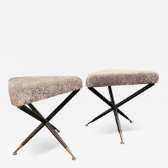 Cesare Lacca Pair Cesare Lacca triangular stools or ottomans - 3383979