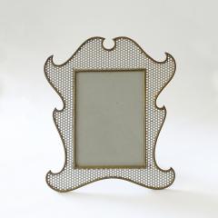 Cesare Lacca Splendid Italian Perforated Metal and Brass Photo Frame 1940s - 3822096